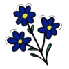 Fleurs bleues