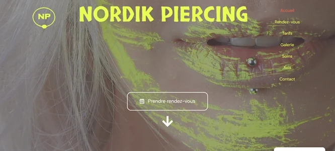 Site web Nordik Piercing créé par BorderOnLine